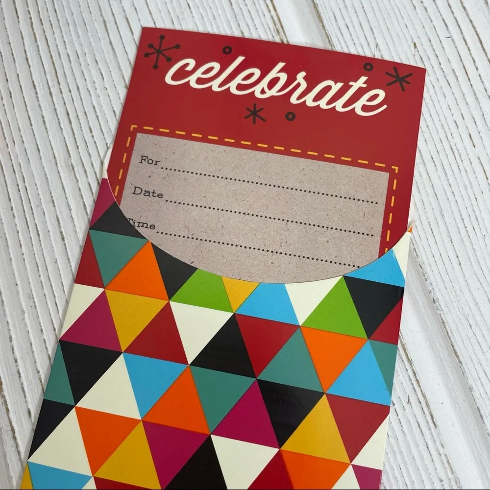 3 Packages Celebrate Party Invitations 8/Pack New Unisex Multicolor Geometric